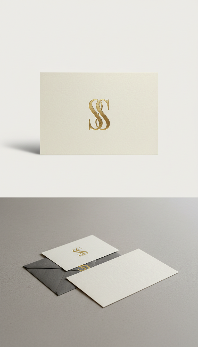 RSVP Card with Foil Monogram Detail