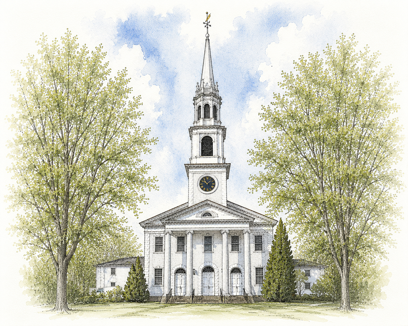 Meet Me at the Chapel Wedding Suite with Custom Illustration