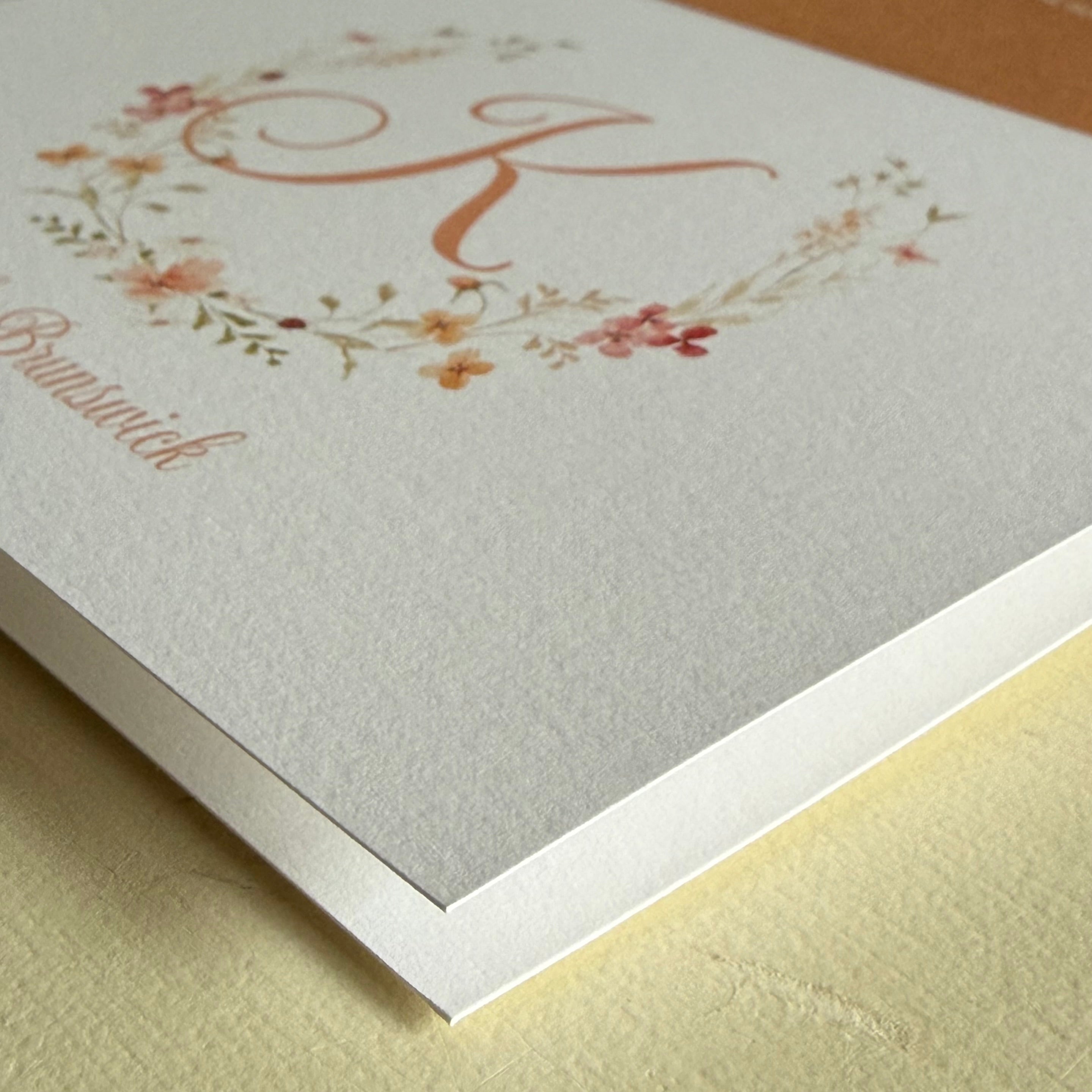 Soft Seasons Personalized Monogram Note Cards