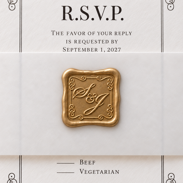 Custom Monogram Wax Seal, Self-Adhesive