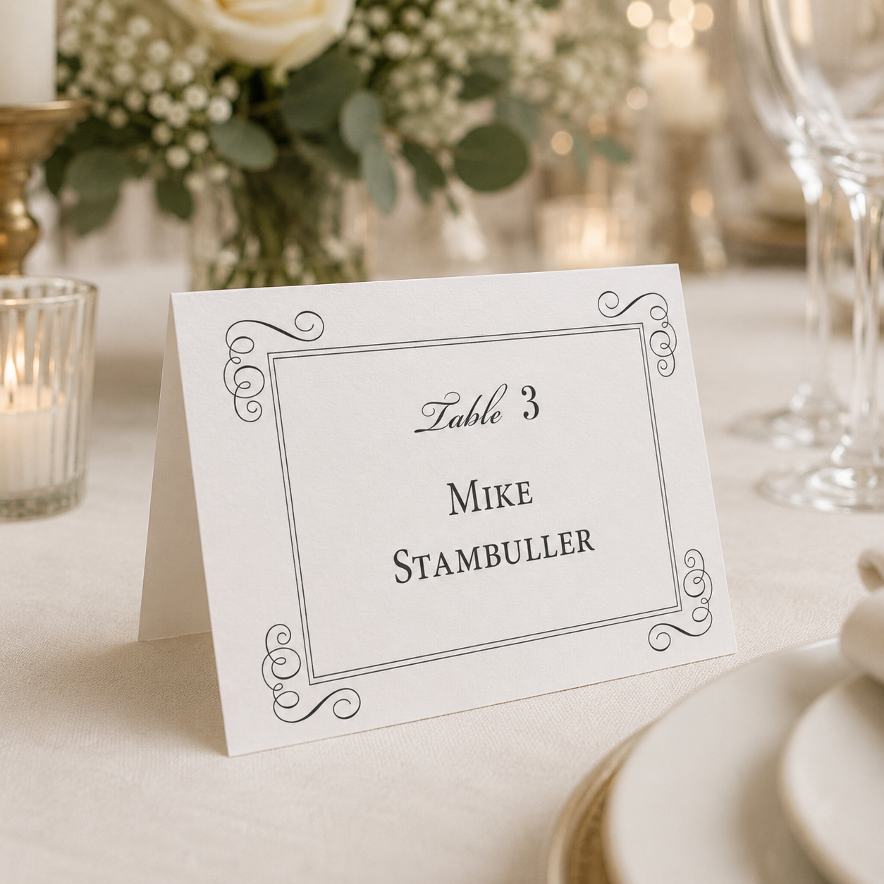 Meet Me at the Chapel Place Card