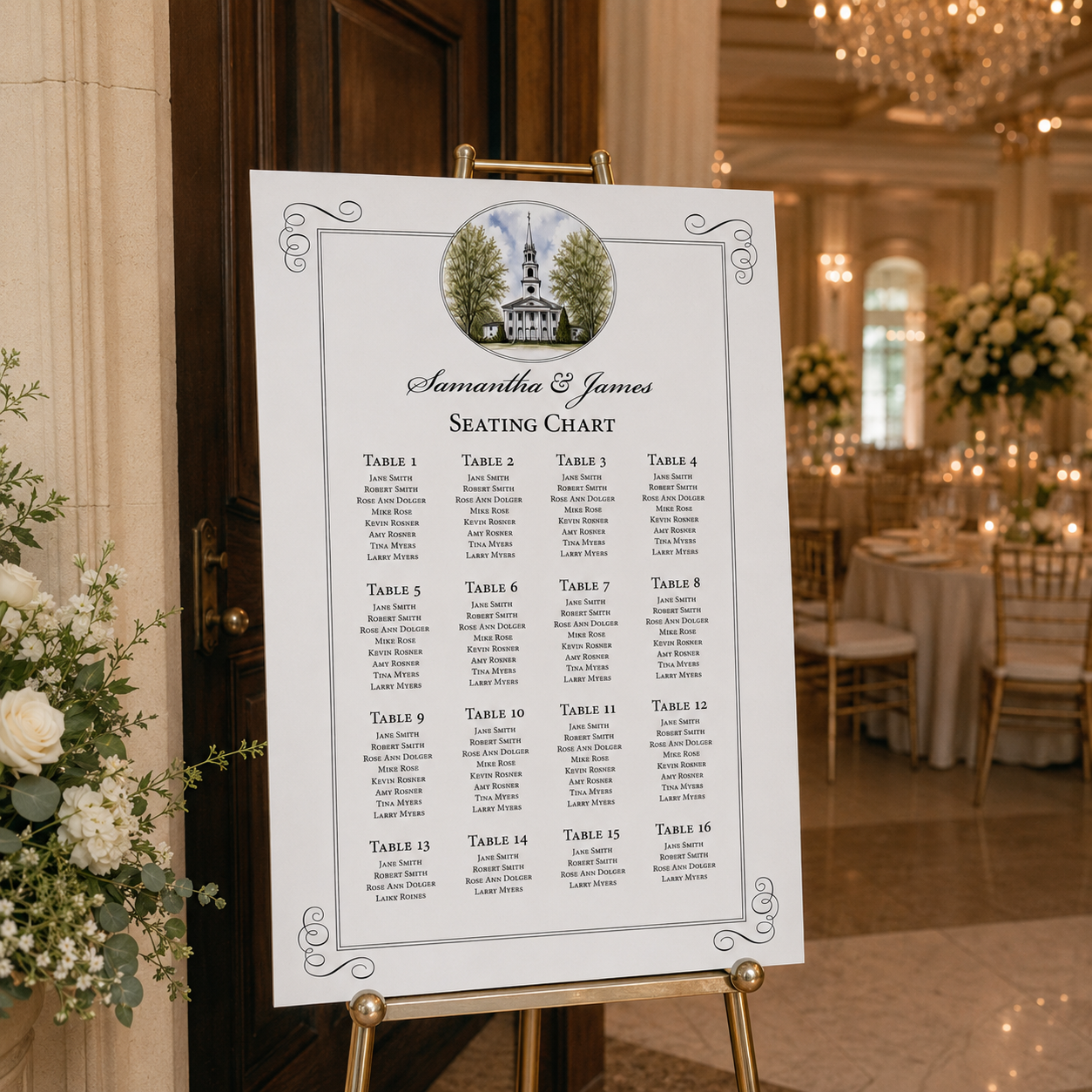 Meet Me at the Chapel Seating Chart