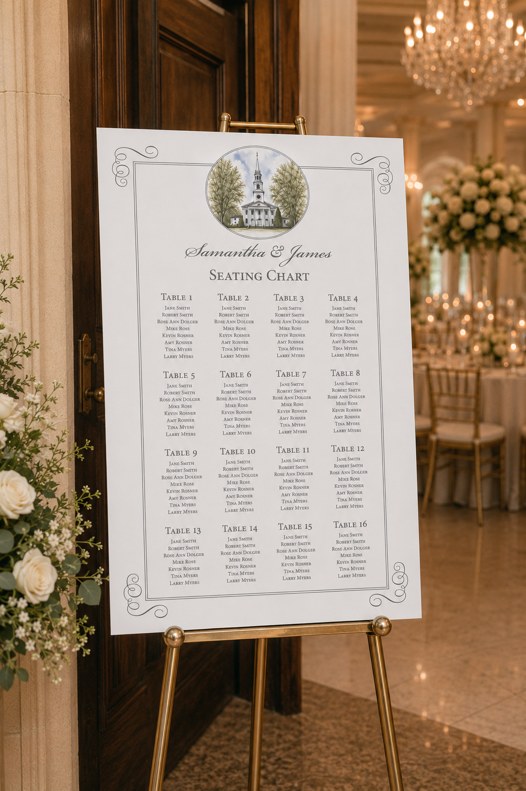 Meet Me at the Chapel Seating Chart