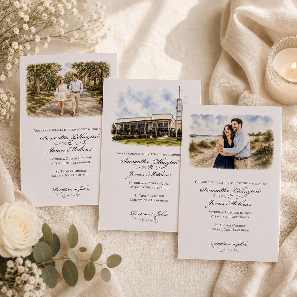 Meet Me at the Chapel Wedding Suite with Custom Illustration