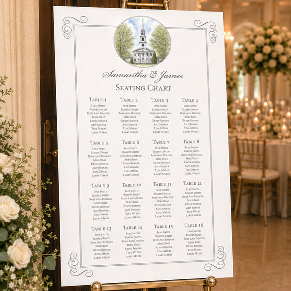 Meet Me at the Chapel Seating Chart, 20" x30"