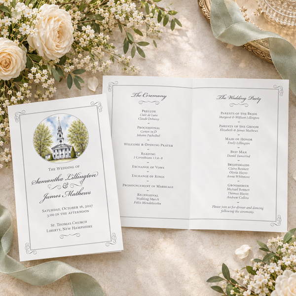 Meet Me at the Chapel Wedding Program